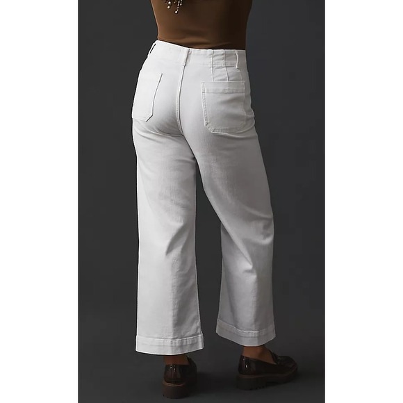 Anthropologie Maeve The Colette Crop Wide-Lean Jeans - White - Sz 26, 27" Inseam - Picture 2 of 4